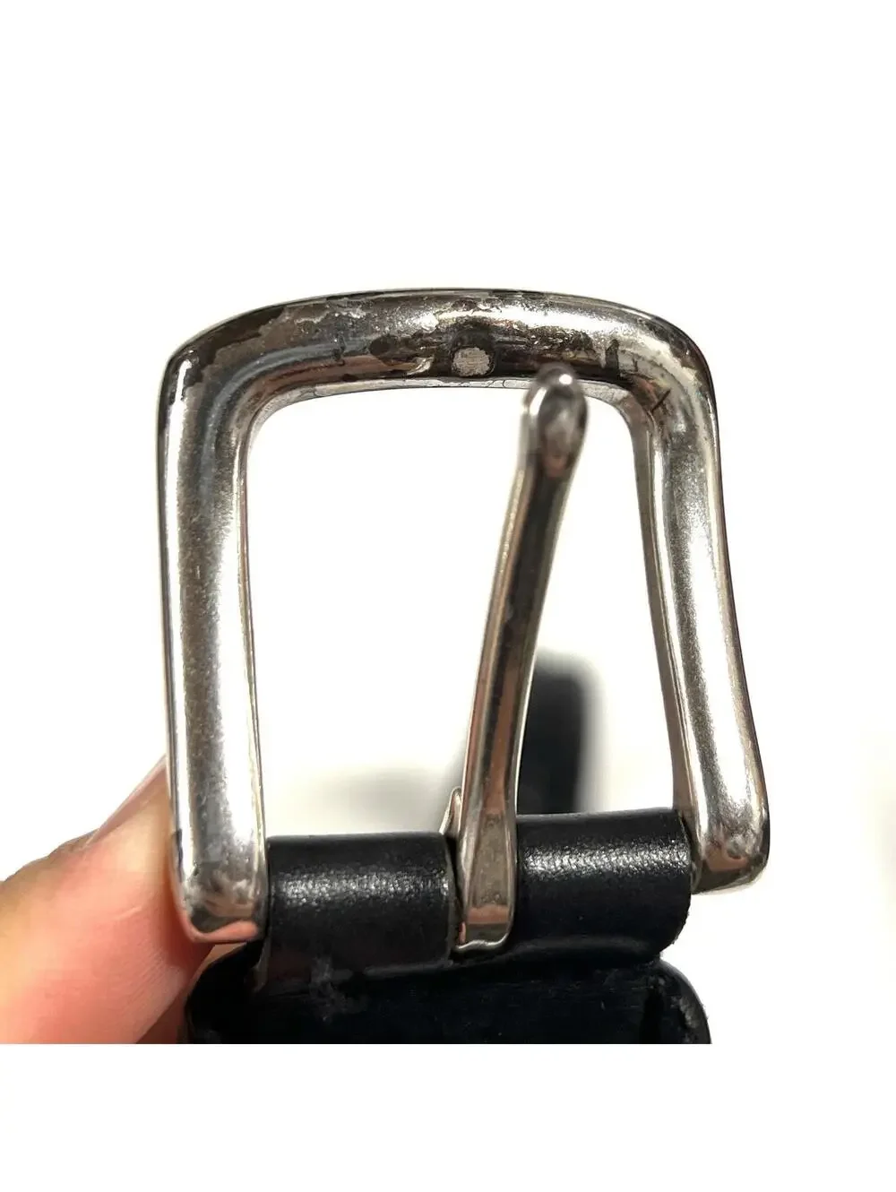 Fossil Braided Belt Mens 44 Black 100% Leather Silver Buckle Worn Adjustable